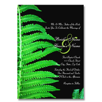 green fern forest wedding invites