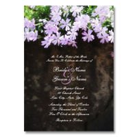 purple phlox floral garden wedding invitation