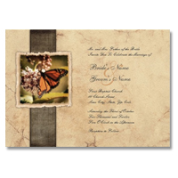 rustic country butterfly garden wedding invitation