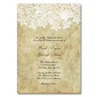 southern country vintage queen annes lace floral wedding invitation